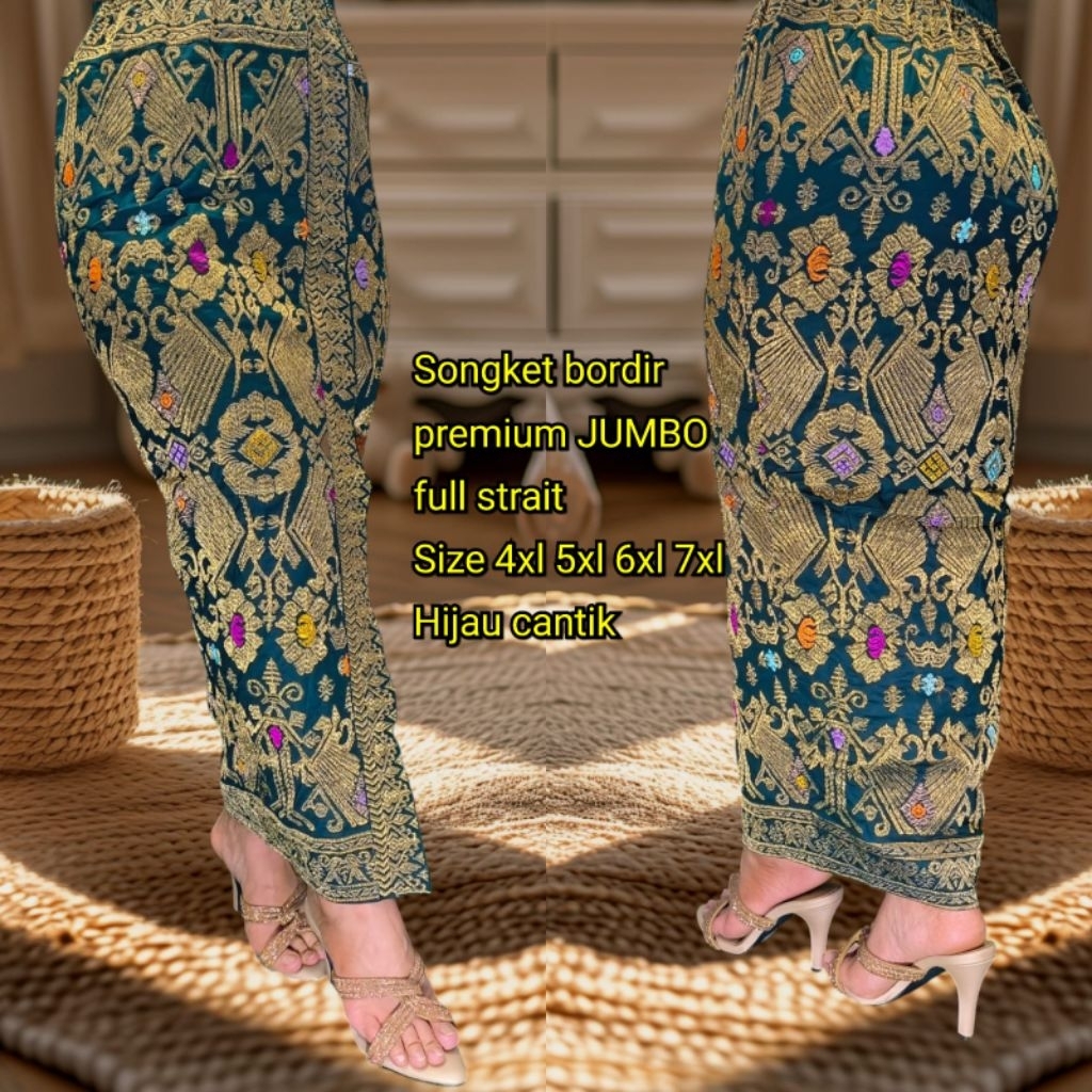 Kamen Jadi Songket Bordir Melar Ukuran Besar Atau Size Jumbo (Size 4XL 5xl 6xl 7xl)