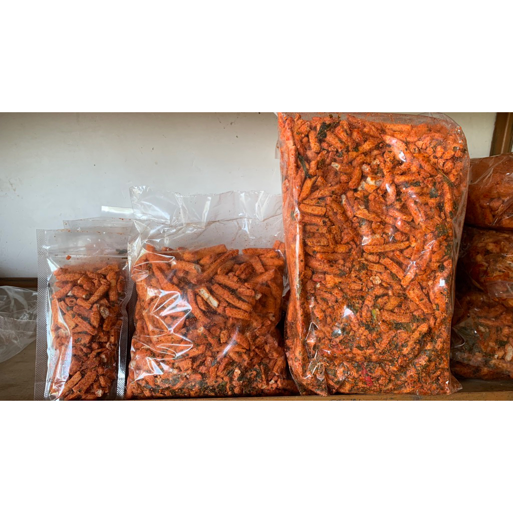 

MAKASSAR Basreng Extra pedas daun jeruk,Makaroni Extra pedas daun jeruk (SUlAWESI SELATAN)