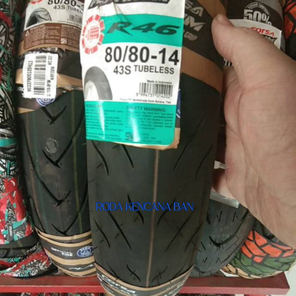 Ban Motor CORSA R46 size 80/80 R14 - Tubeless Ban Depan BEAT, SCOOPY, GENIO, MIO, FINO