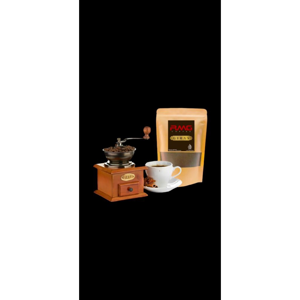 

RMG coffee 250g , kopi giras asli nganjuk jatim, kopi bubuk berkualitas.