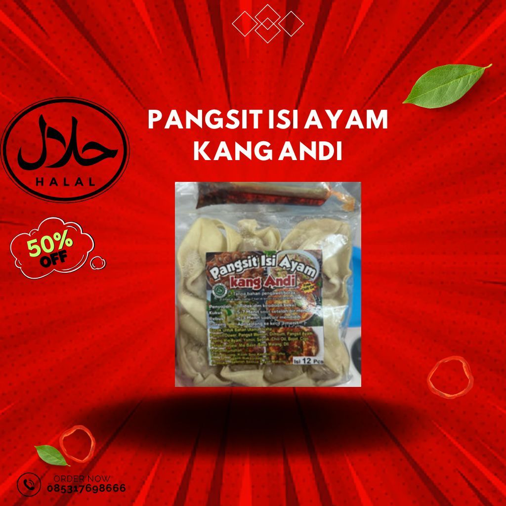 

CEMILAN CEUROMLAH pangsit isi ayam kang andi 12 pcs