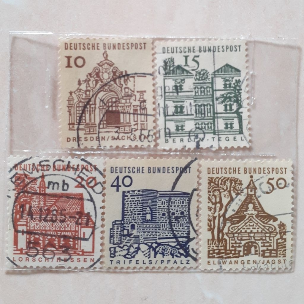 

Perangko Jerman German Buildings From 12 Centuries Small Size Tahun 1964 - 1965 set 5pcs