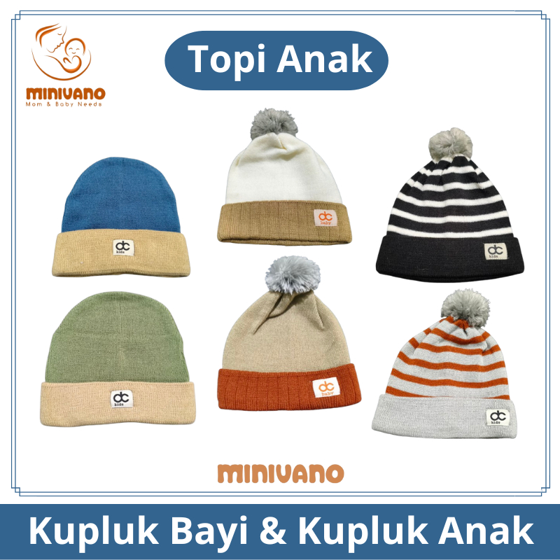 Kupluk Bayi Rajut Model JAMBUL Motif SALUR / Polos - DC Baby DC Kids - Topi Ketu Penutup kepala Bayi