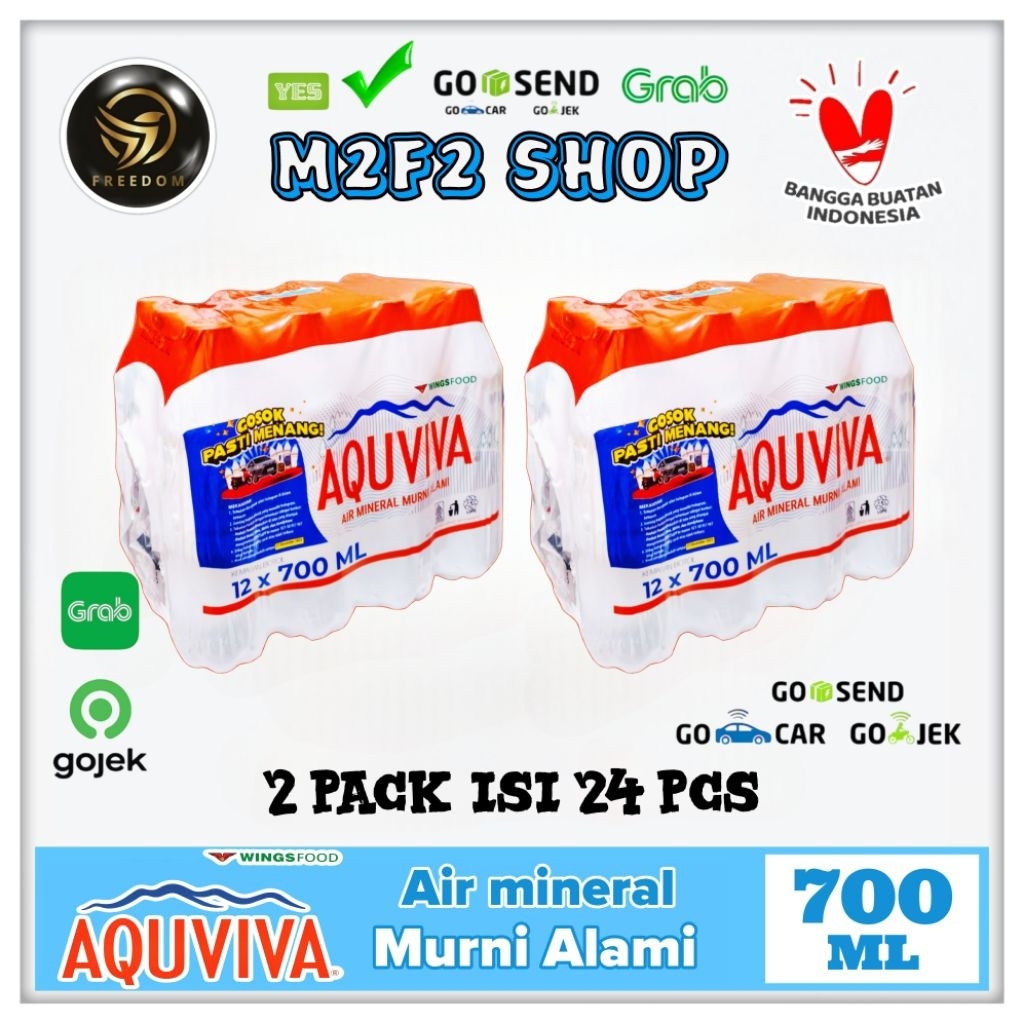

Air Mineral AQUVIVA Botol Tanggung Plastik Pet - 700 ml Kemasan Pack (Khusus Bluebird/Gosend/Grab)