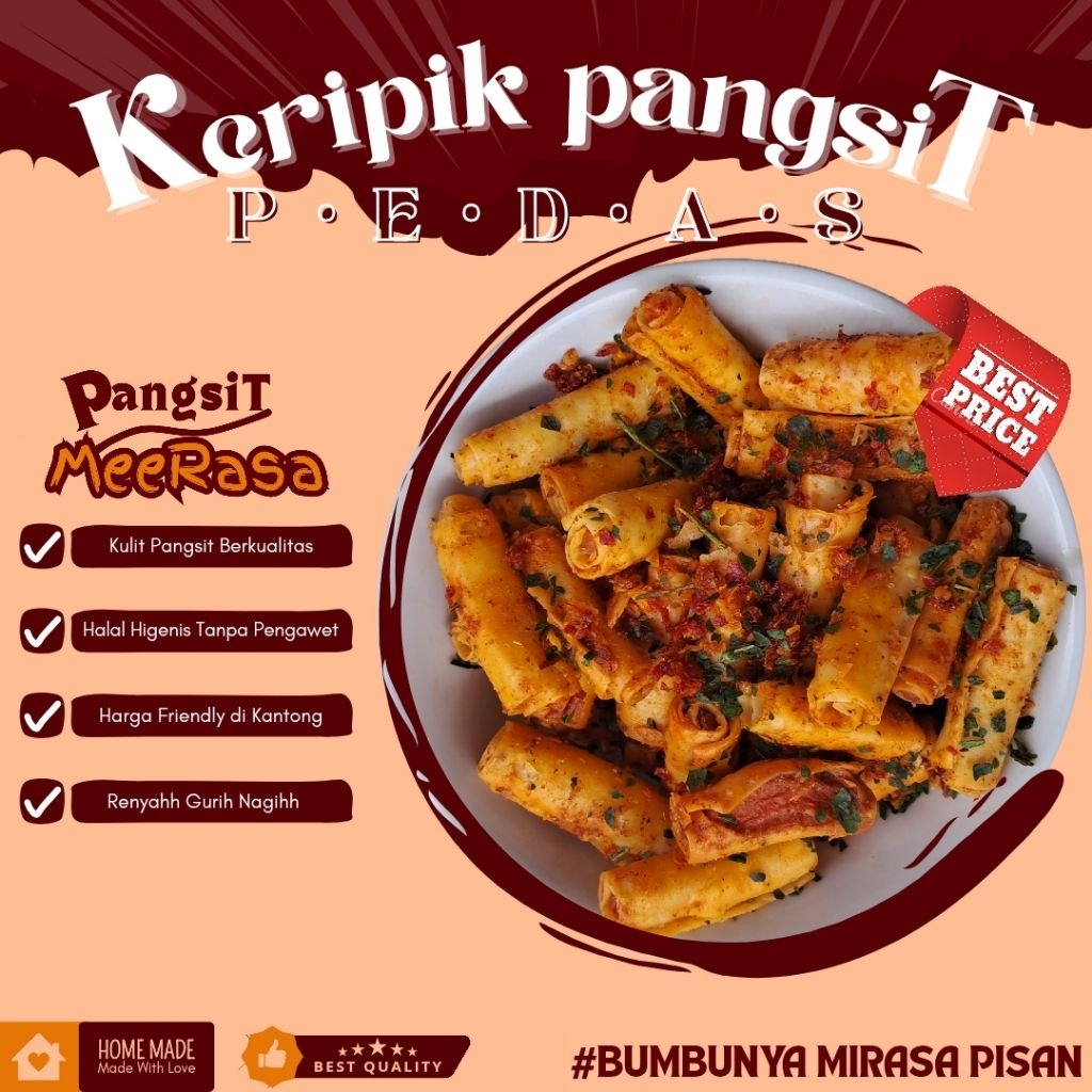 

Pangsit MeeRasa | Keripik Pangsit Pedas | Cemilan Pangsit Pedas | Daun Jeruk