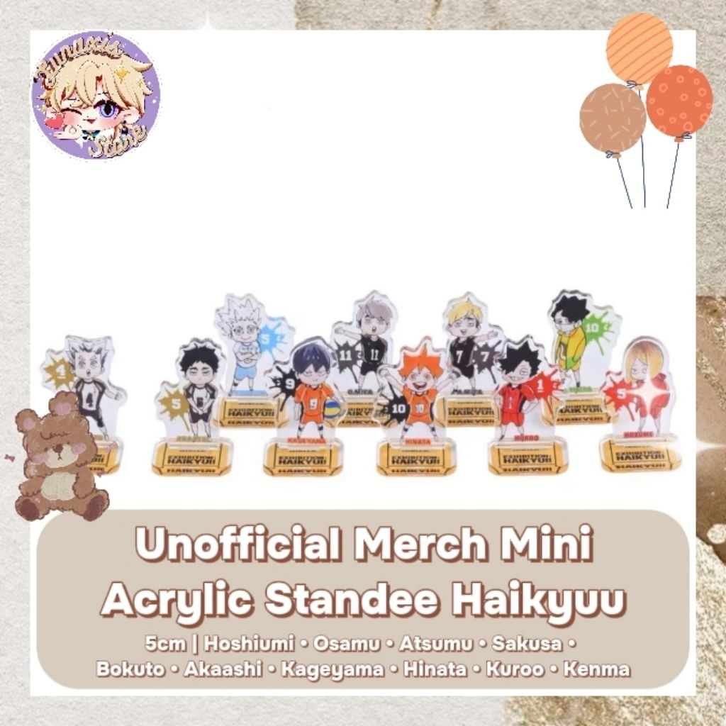 (FLASHSALE) Unofficial Merch Mini Akrilik Standee 5cm Haikyuu Volley Ball Hinata Kageyama Kuroo Kenm