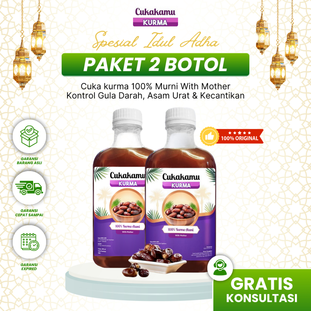 

CUKAKAMU Cuka Kurma 2 Botol Mencerahkan Wajah Putih Bersih Flek Hitam & Kerutan Hilang