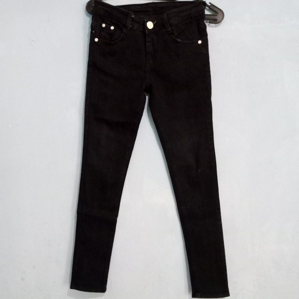 PL Celana jeans anak laki-laki/perempuan/celana panjang hitam