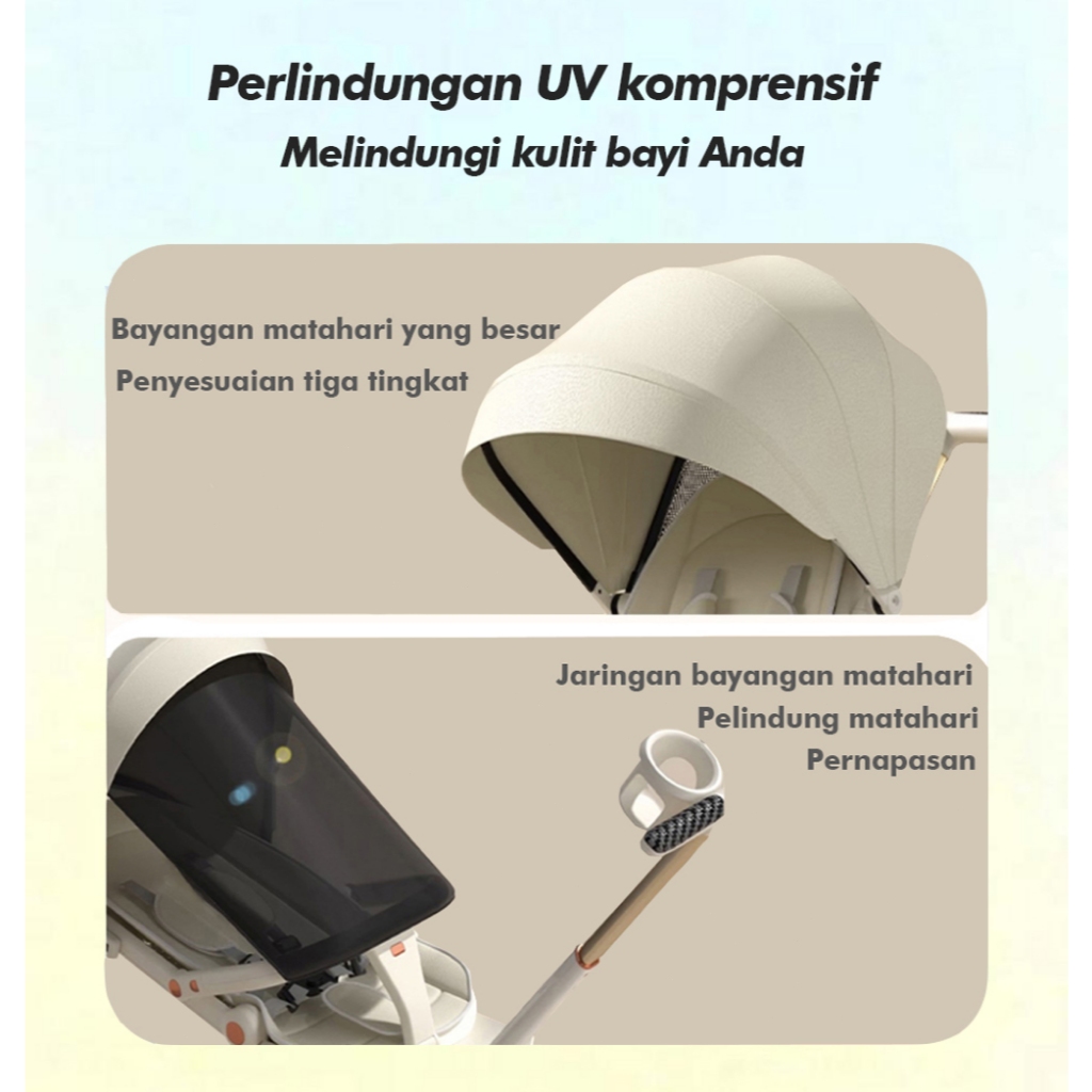 Stroller Bayi Kereta Dorong Bayi 2 Arah Traveling Dilipat Duduk Dan Berbaring