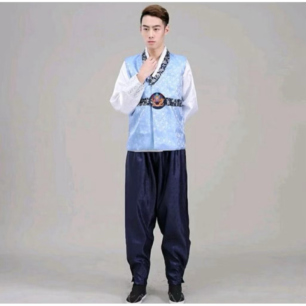 hanbok korean costume man adult party halloween | kostum set celana korea hanbok pria dewasa