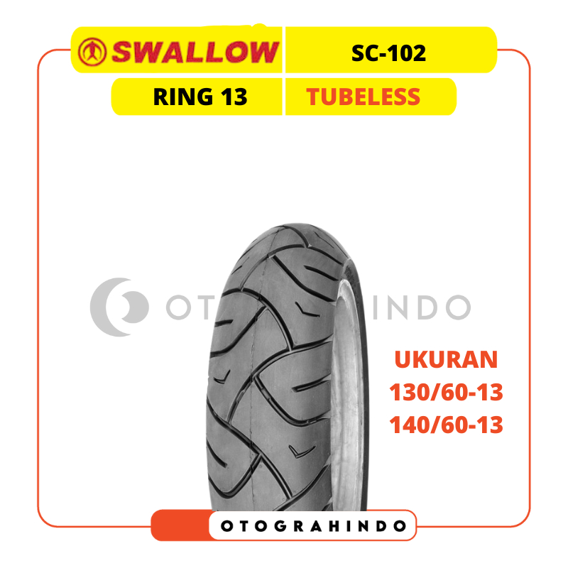 BAN LUAR MOTOR SWALLOW SC-102 RING 13 UKURAN 130/60 140/60 TUBELESS BAN BELAKANG YAMAHA NMAX