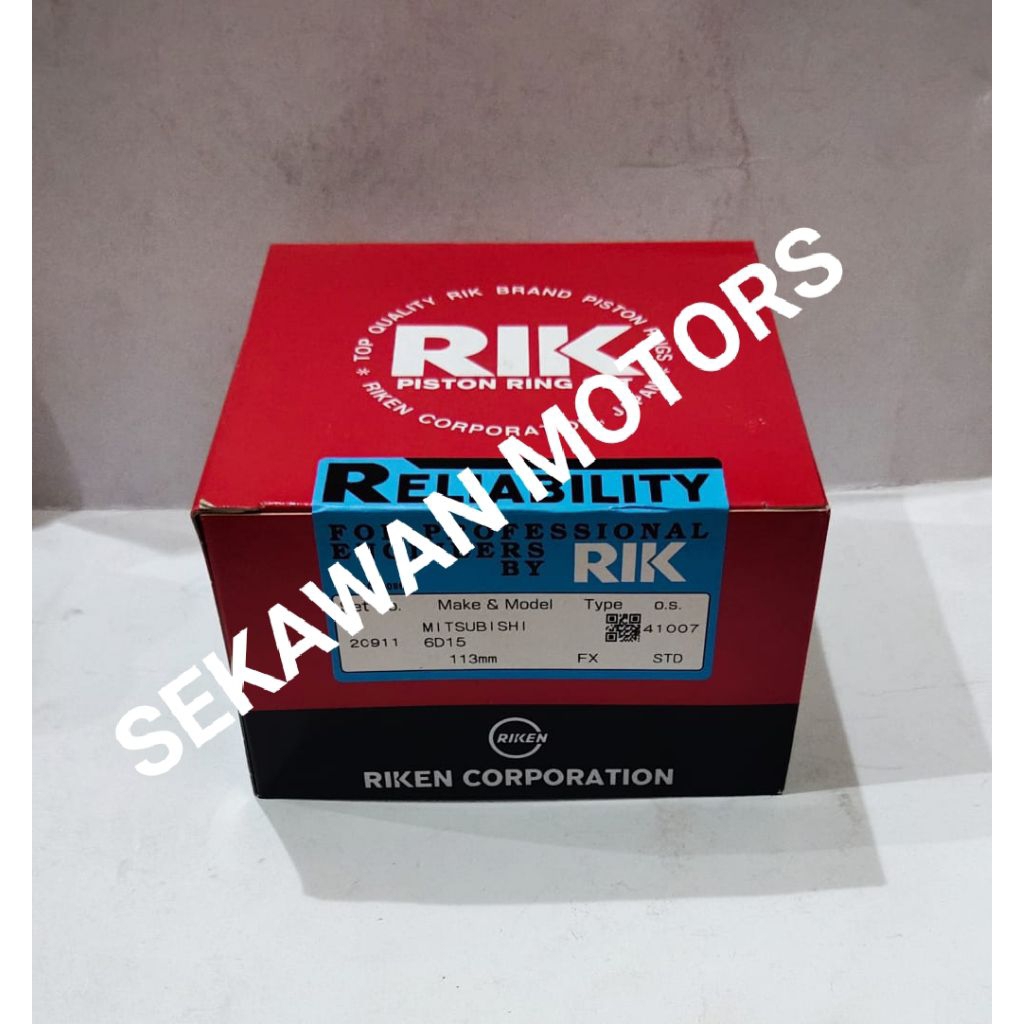 RING SET PISTON RING SEHER MITSUBISHI FUSO 6D15 MERK RIKEN