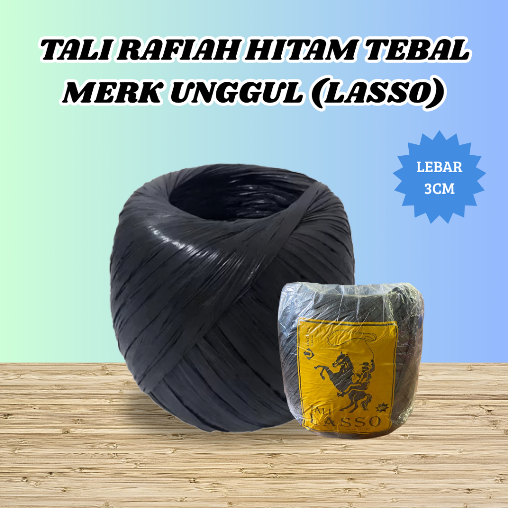 

Tali Rafia Plastik UNGGUL 600gr | Tali Lasso Super Warna Hitam