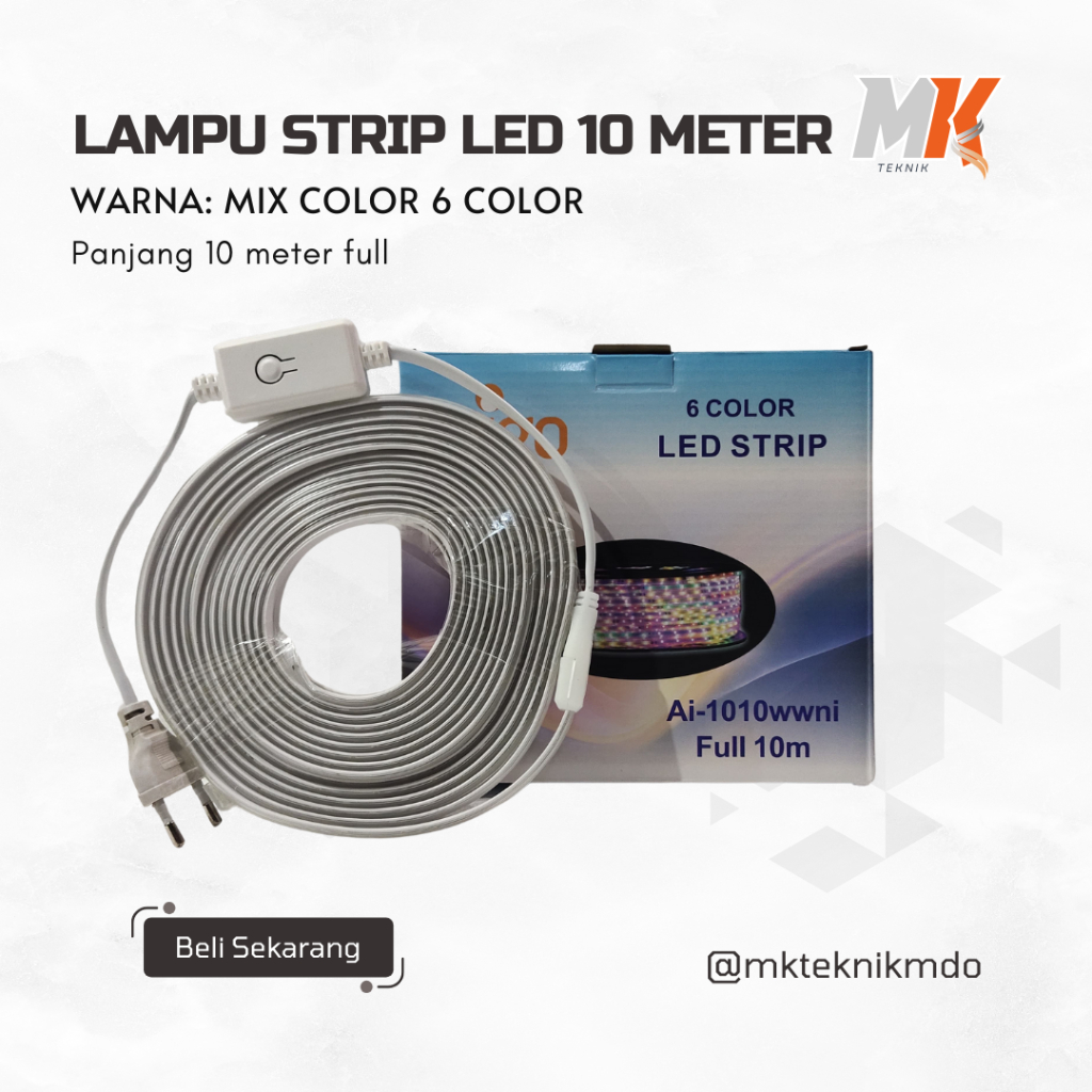 LAMPU STRIP LED 10 METER AIGO