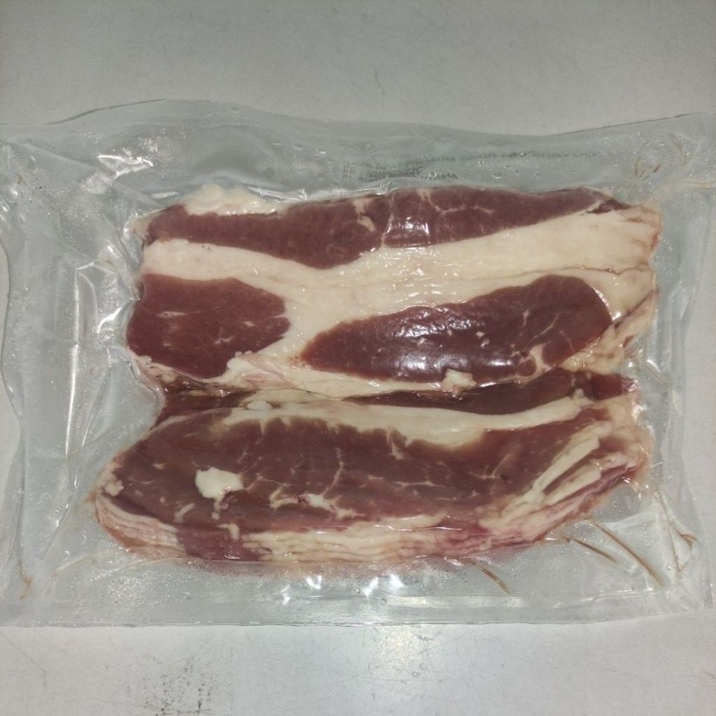 

Daging Iris Sapi USA Boneless Meat Slice Beef Belly 500g