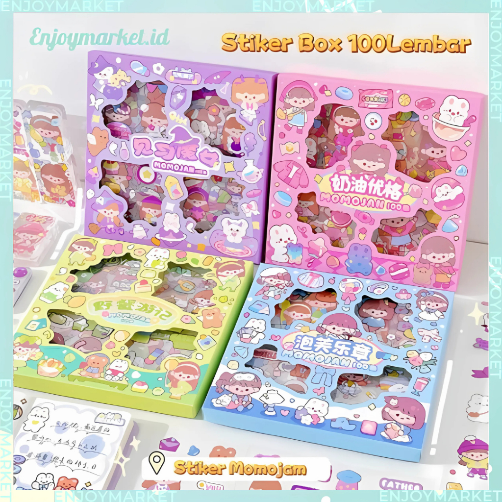 

Stiker Box 2D MOMOJAN Lucu Decor Jurnal / Sticker Korean Style Anti Air isi 100 Lembar