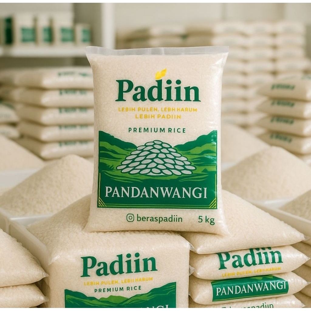 

Beras Padiin Pandanwangi 5kg Putih Pulen Bersih