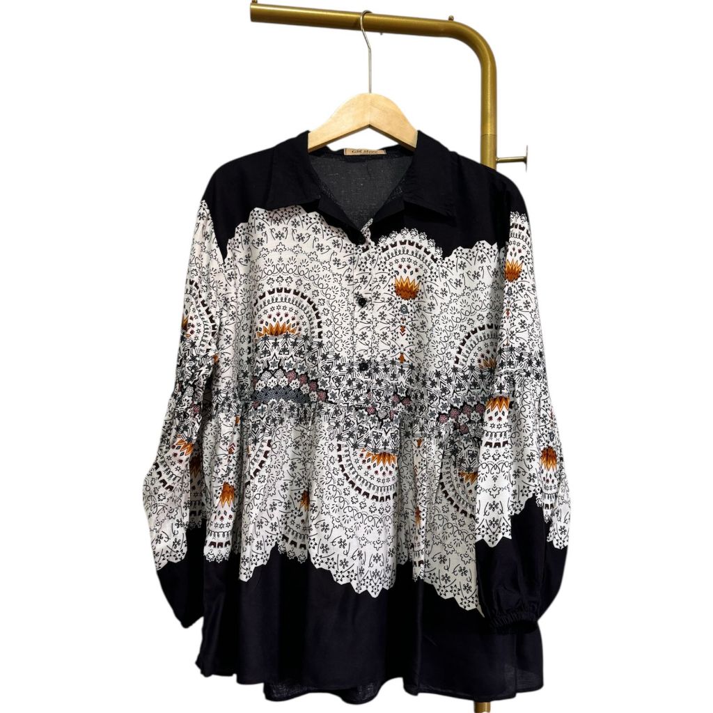 STH Blus Batik Wanita Lengan Panjang Bahan Rayon Premium