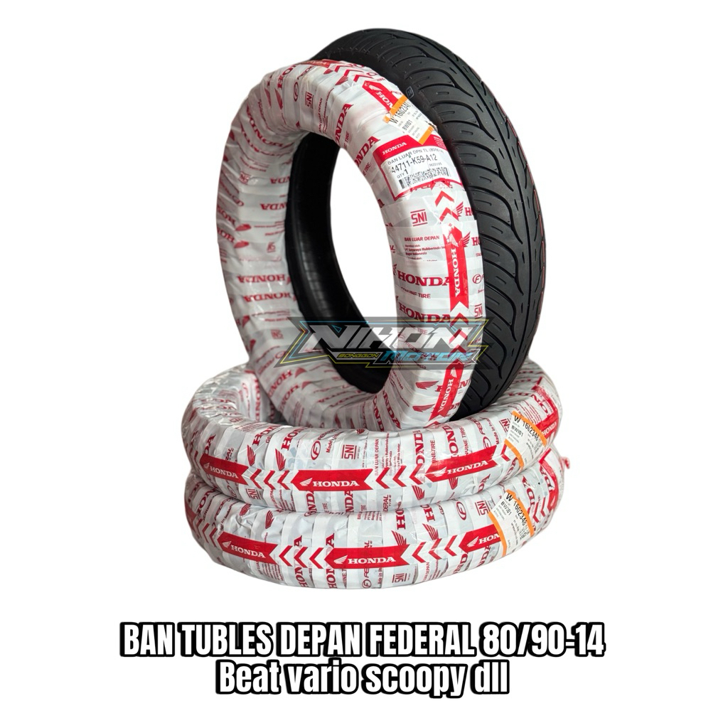 BAN TUBLES MATIC DEPAN FEDERAL 80/90-17 BAN TUBLES MATIC BEAT SCOOPY VARIO MIO SPIN DLL