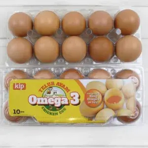

TELUR AYAM OMEGA NEGERI ASLI (isi 10) 1pak