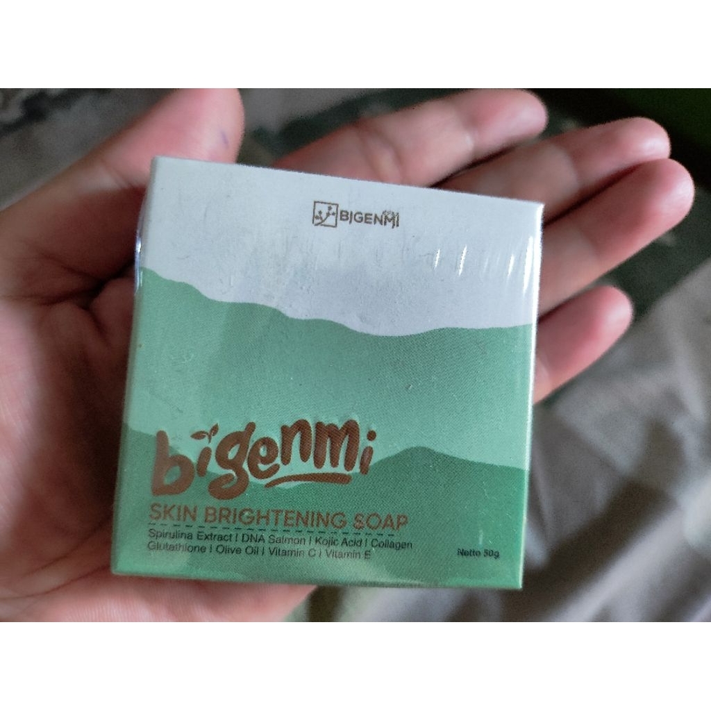 bar soap bigenmi sabun collagen spirulina gluthatione dna salmon minyak zaitun vitamin c dan e jeraw