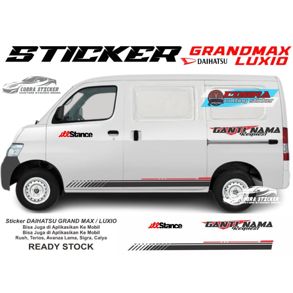 STICKER STIKER MOBIL DAIHATSU GRANDMAX STICKER BODY SAMPING MOBIL GRANDMAX LUXIO
