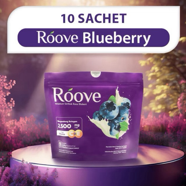 

PROMO TERMURAH!! ROOVE COLLAGEN Blueberry 1 Pouch 20 Sachet Kolagen Sendi Kecantikan Kulit Glowing