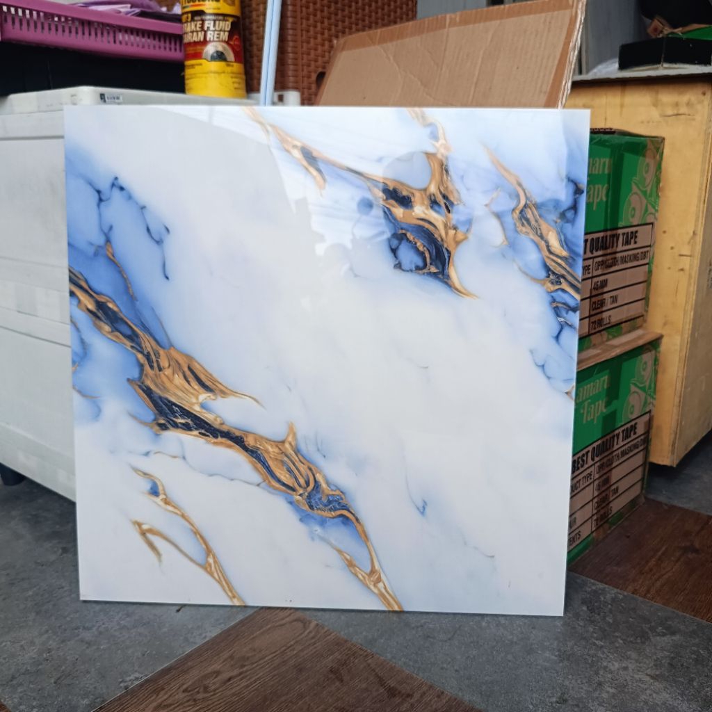 Granit lantai 60x60 ikad Helios white blue