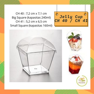 Jelly Cup CH 40 / CH 41 + Tutup Cup Puding Dessert Box Salad Buah Agar-agar Tiramisu Kue Wadah Makan