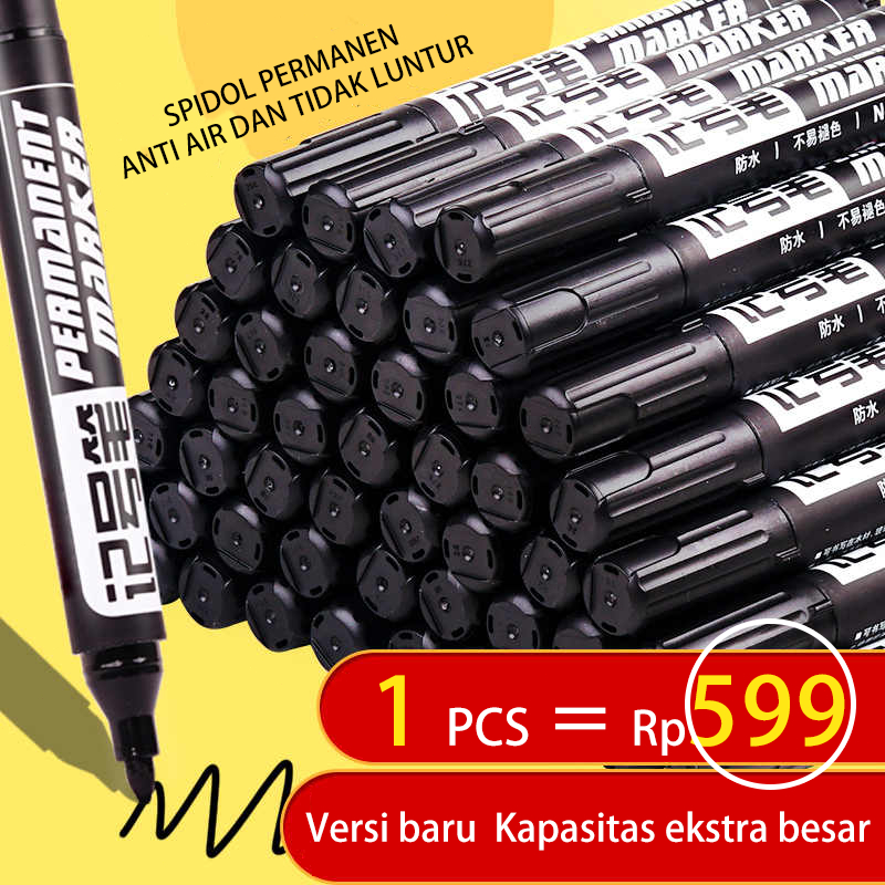 

Spidol Permanent Marker Permanen Tahan Air Alat Tulis Spidol Cepat Kering Tinta Minyak Hitam Tidak Pudar