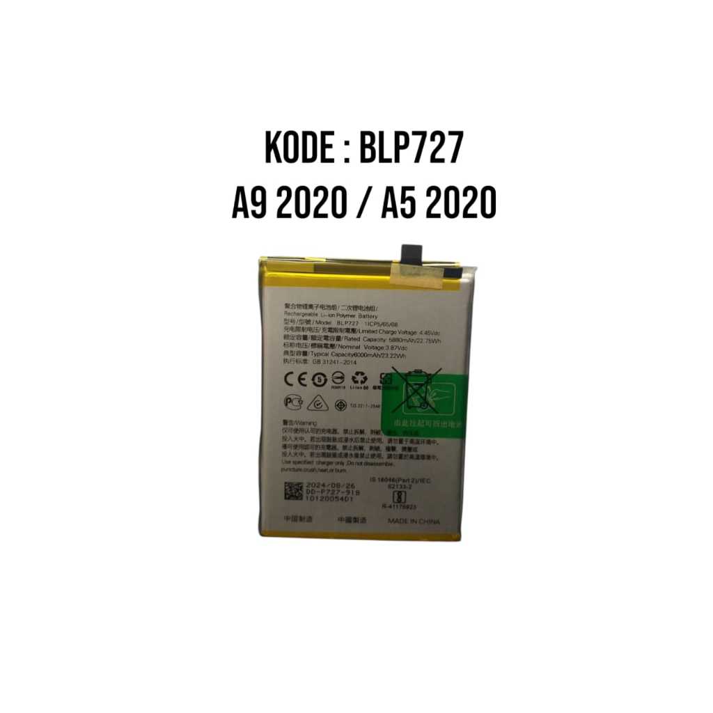 Baterai BLP-727 BLP 727 baterai  Op A9 2020 / A5 2020 Baterai original blp 727