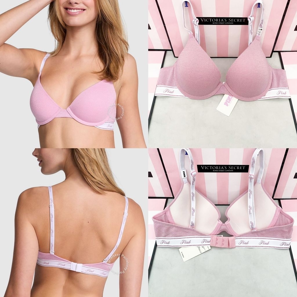 V*S PINK Wear Everywhere Bra Push Up Level 2 & T-Shirt Lightly Lined Bra No Push Up 32A 11258982 ( 1