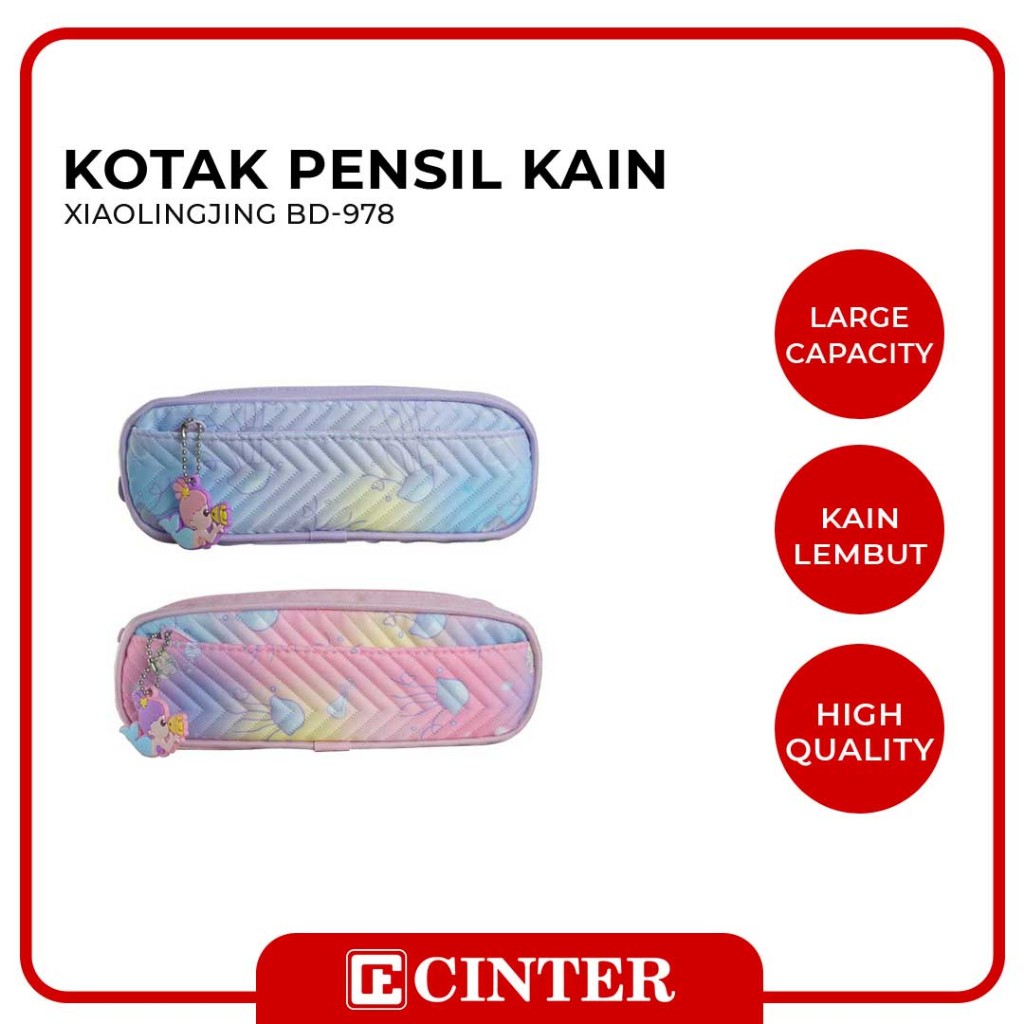 

XIAOLINGJING - TEMPAT PENSIL / KOTAK PENSIL KAIN / PENCIL CASE KAIN BD-978 2 SLETING + GANTUNGAN RANTAI MERMAID