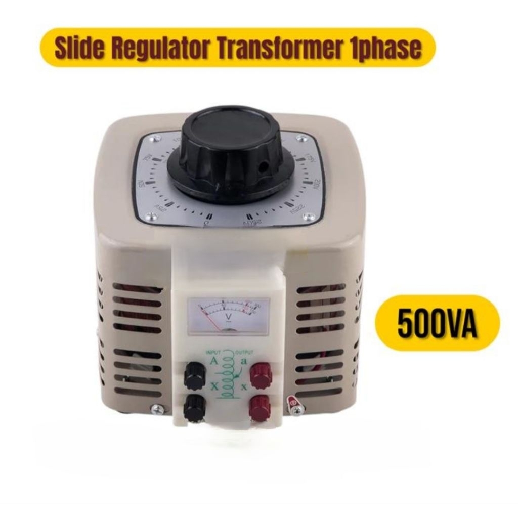 0,5KVA Reguler Transformer Single Phase Step Up Adjustable Voltage 0-250V  12A 500W Merubah 110v ke 