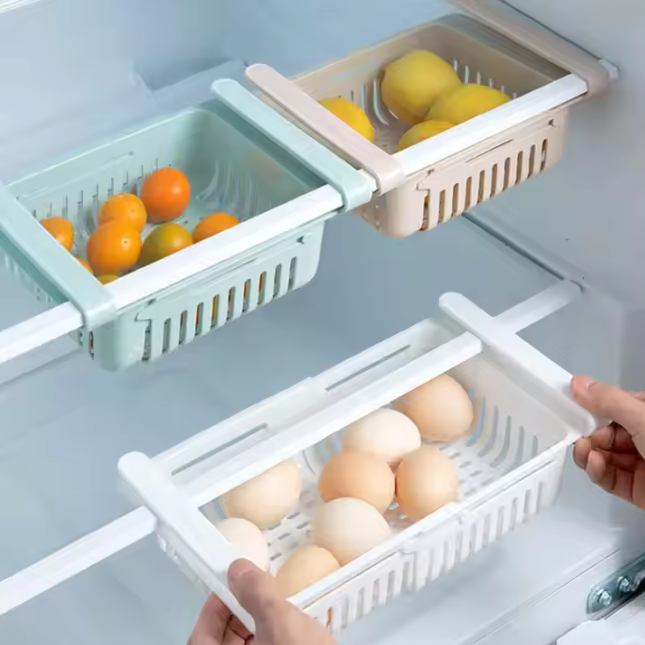 Rak Kulkas Multifungsi Storage Box Organizer Rak Serbaguna Tempat Buah Rak Wadah Cuci Buah Sayur
