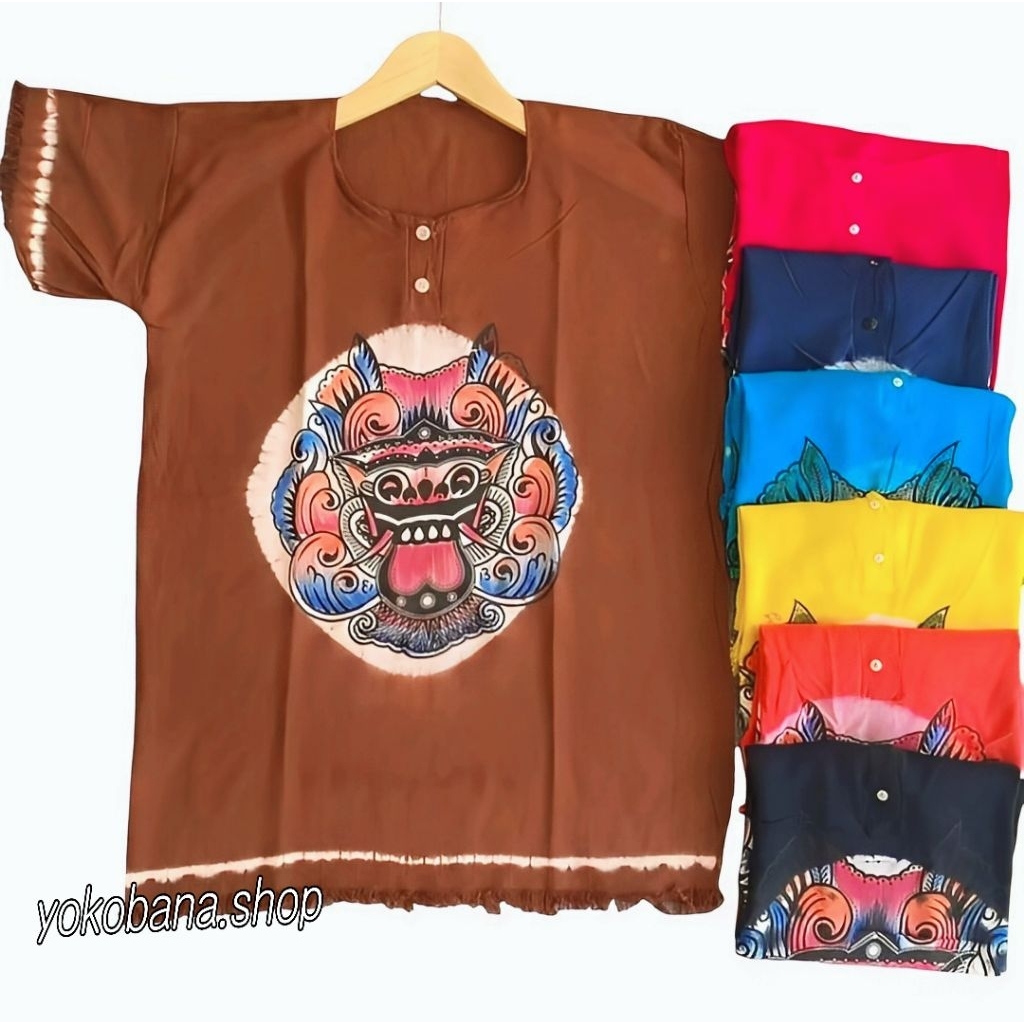 Baju Bali Pria dan Wanita Bahan Katun / Baju Barong Bali Dewasa Pria dan Wanita / Kaos Bali / Kaos P