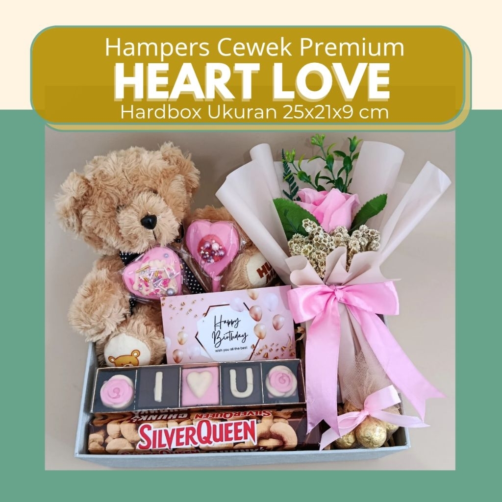 

Hampers Kado Ultah Cewek Ulang Tahun Anniversary Hadiah Pacar Cewe Hamper Birthday Premium Heart Love by Hapunni
