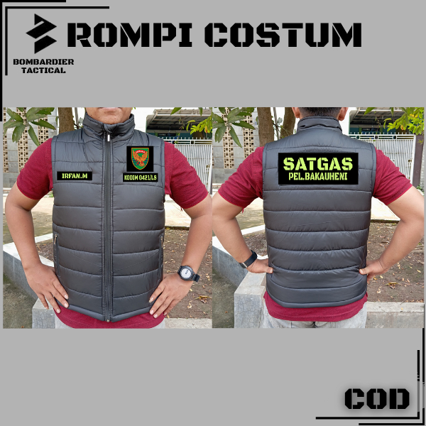 Terbaru Rompi glembung hitam 1 set costum / rompi set hitam / rompi glembung set