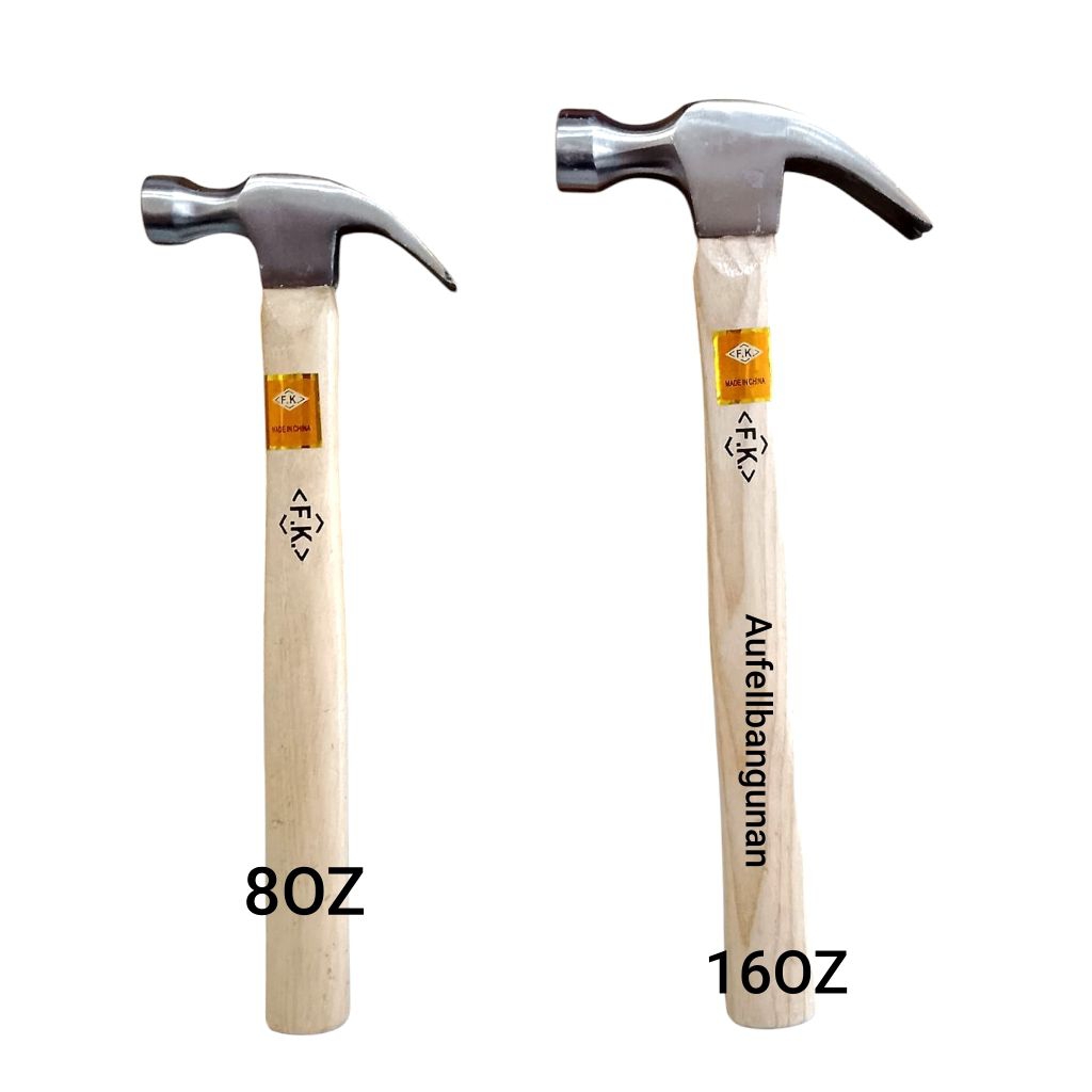 Palu kambing gagang kayu FK/Martil gagang kayu FK ukuran 8oz 16oz