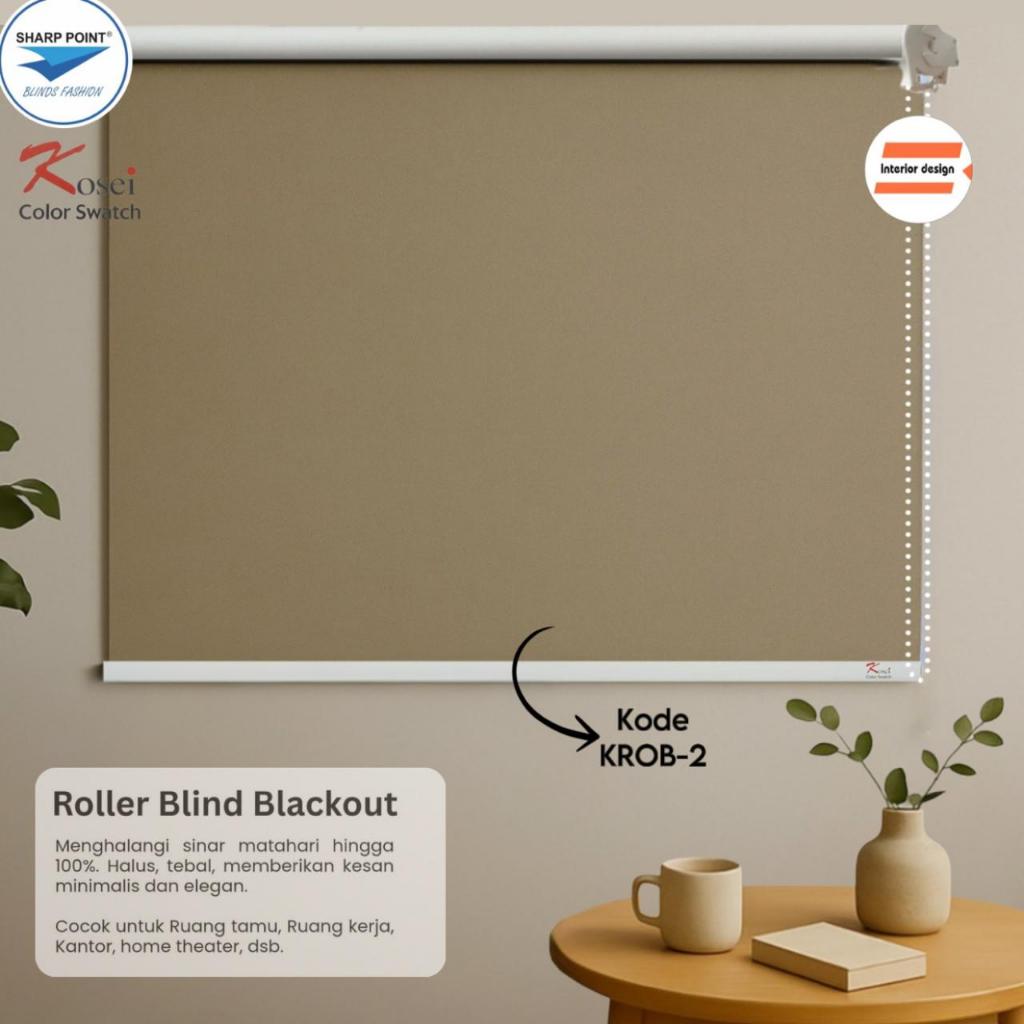 SHARP POINT - Roller Blind/ Tirai Gulung/ Penutup Jendela 100% Blackout