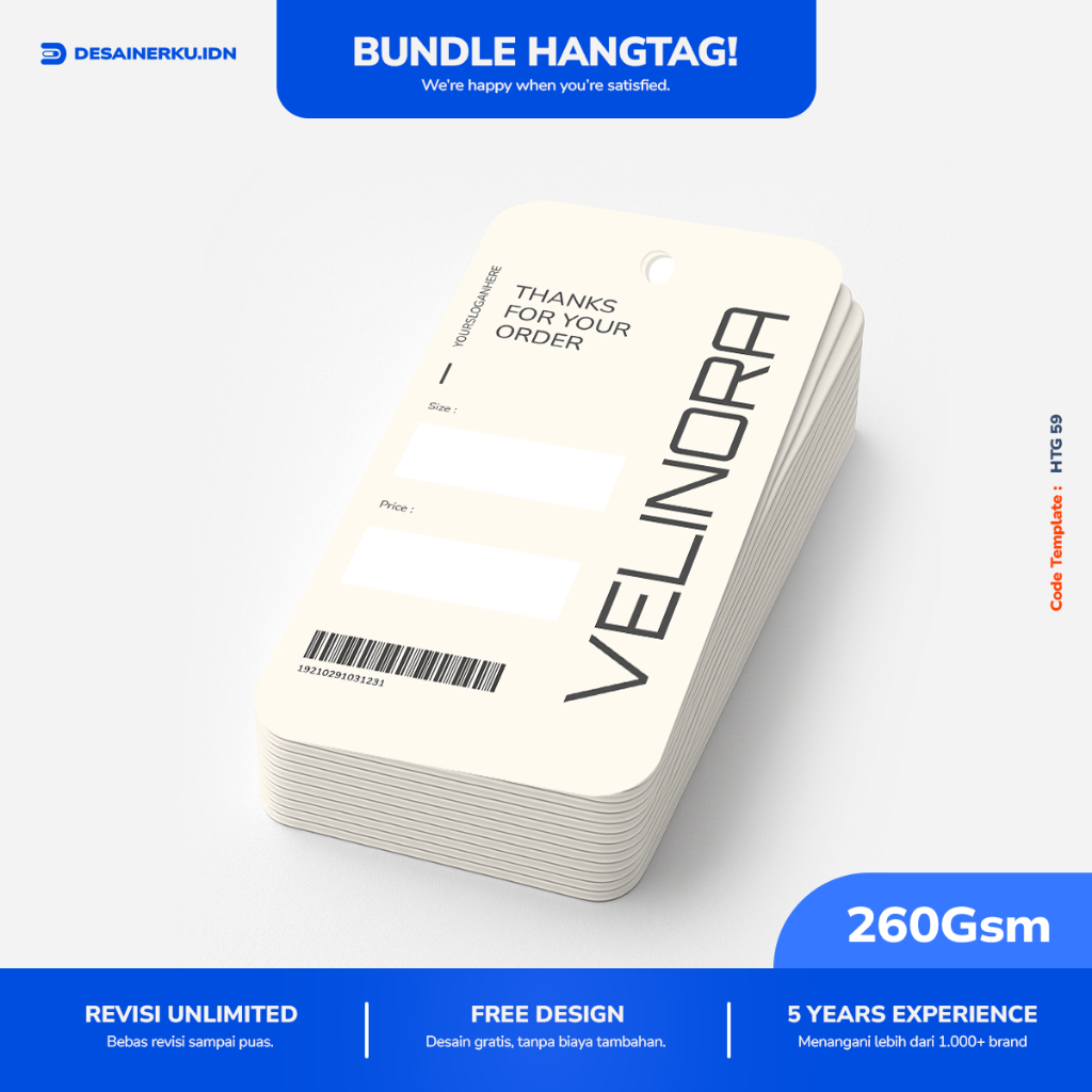 

PAKET Bundle Hangtag Baju Custom - Free Design & Cetak Label Tag Baju Desain Sendiri | Label Baju