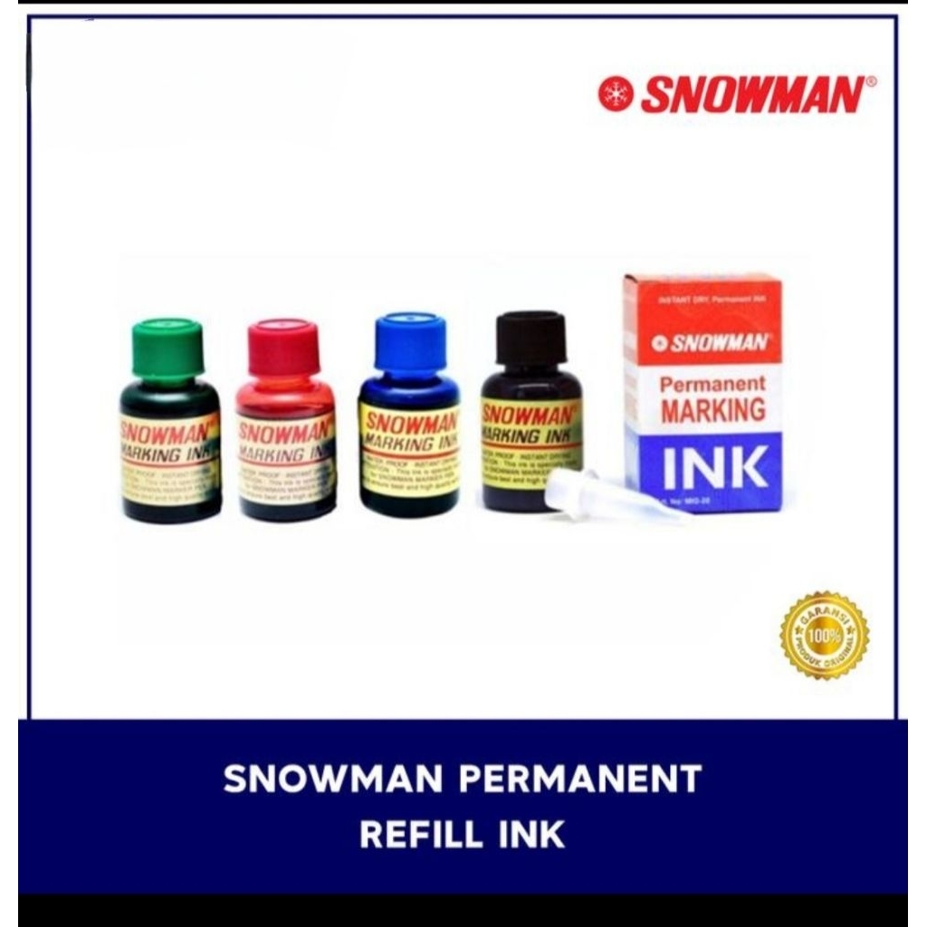 

Snowman Permanent Marking Ink MIG-20 Biru / Hijau / Hitam / Merah - Botol