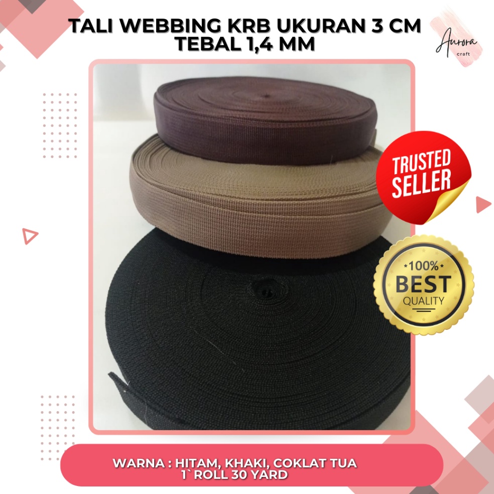 KODE C86Y Tali Webbing Bisban Tas KRB Lebar 3 Cm Tali Tas