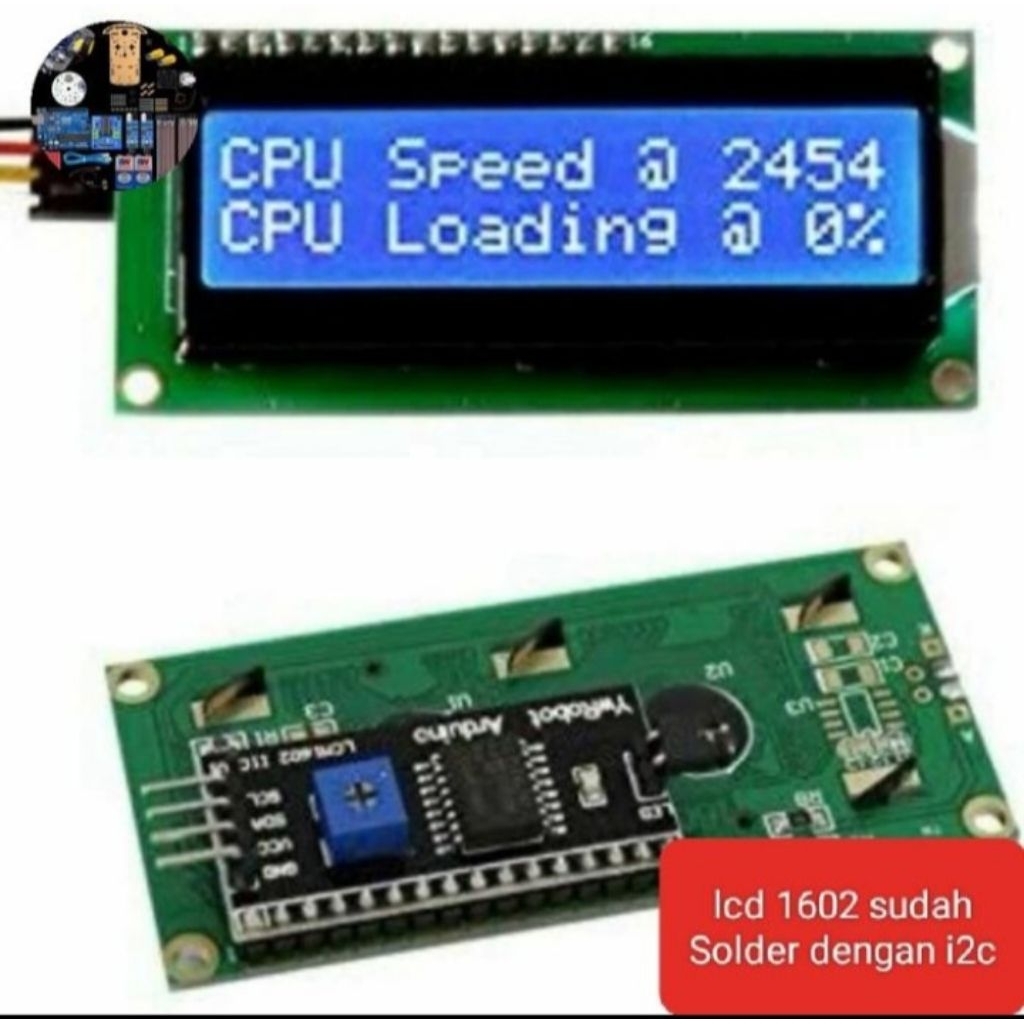 LCD 16X2 I2C biru blue SPI I2C BACKPACK