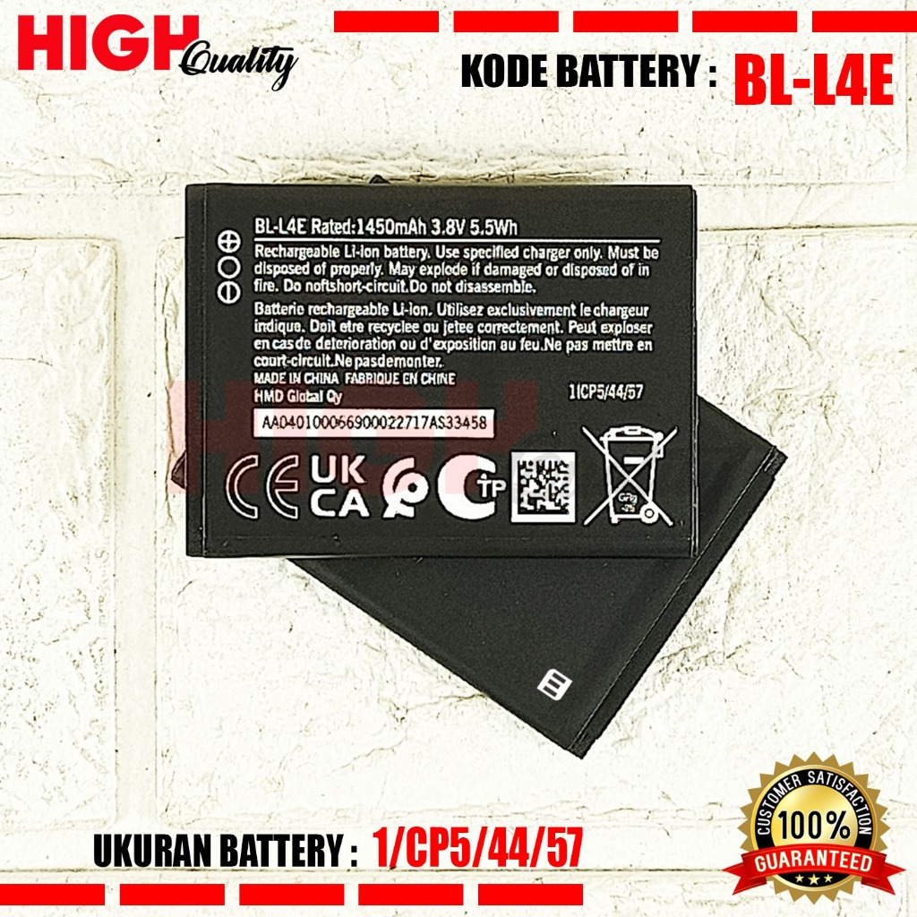 Baterai Nokia 2660 Flip TA-1469 TA-1474 / 8210 Reborn TA-1485 TA-1483 Edisi 4G Batre BL-L4E Original