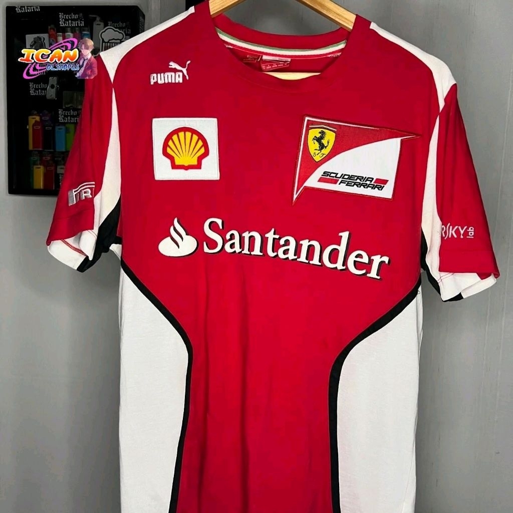 Kaos Ferrari X Puma Vintage Original Official Team Crew Scuderia Ferrari F1 Merchandise T-Shirt 2012