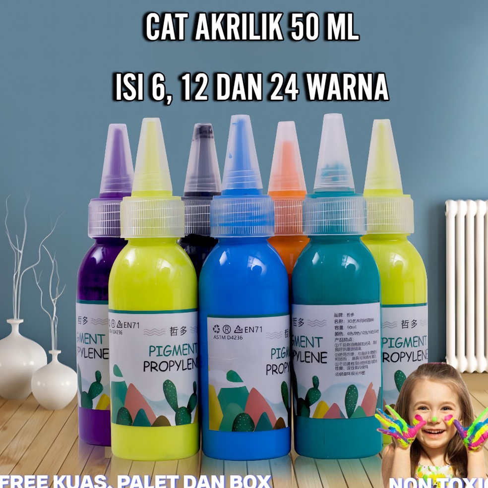 

KODE C6N CAT AKRILIK MELUKIS UKURAN 5 ML ISI 6 12 DAN 24 WARNA DAPAT DIGUNAKAN UNTUK CAT TELAPAK TANGAN