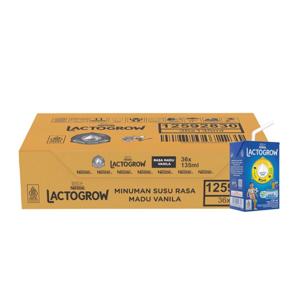 

Lactogrow Susu Cair UHT Madu Vanila 36 x 135ml