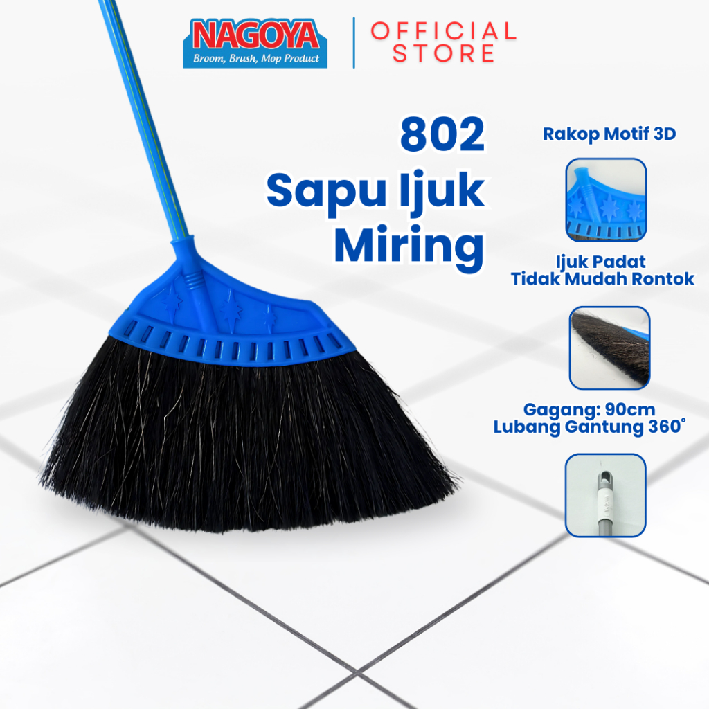 NAGOYA Sapu Lantai Ijuk Miring