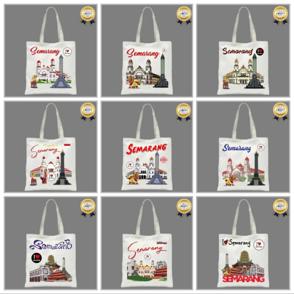 TAS KANVAS SEMARANG TOTE BAG KANVAS SEMARANG SUVENIR KHAS ASLI SEMARANG